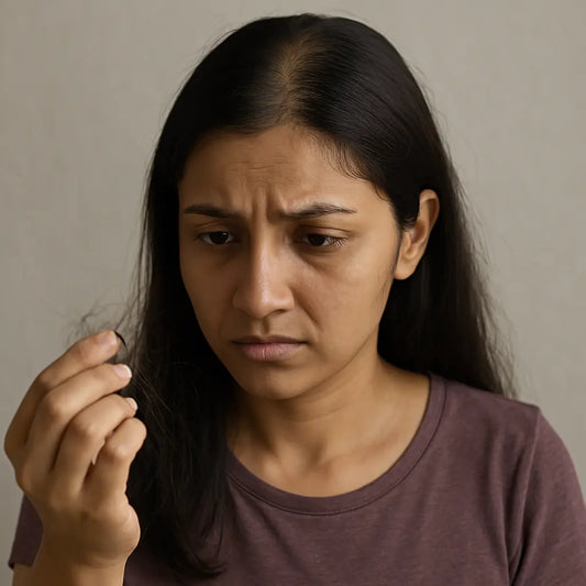 woman facing hair loss