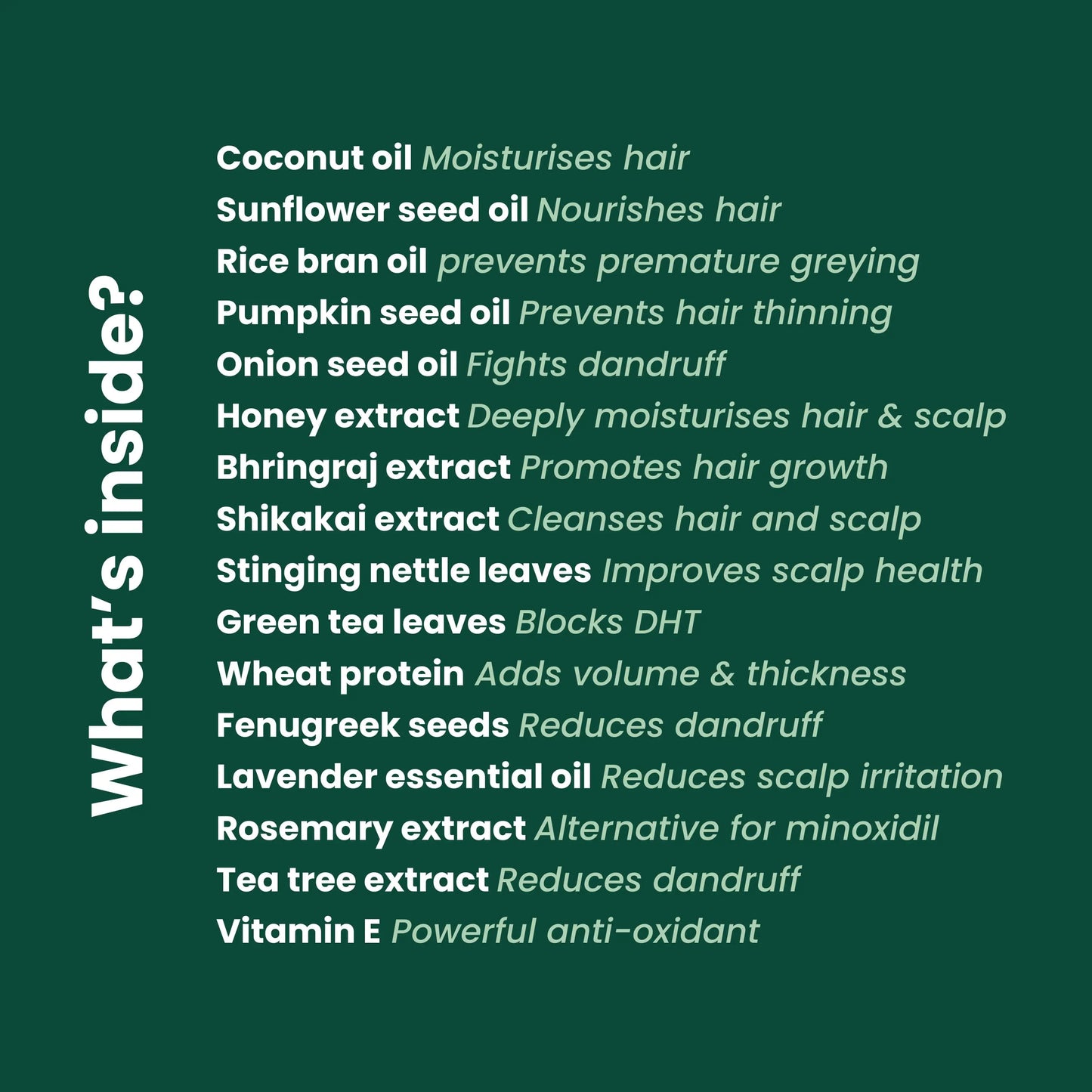 all ingredients of hair elixir