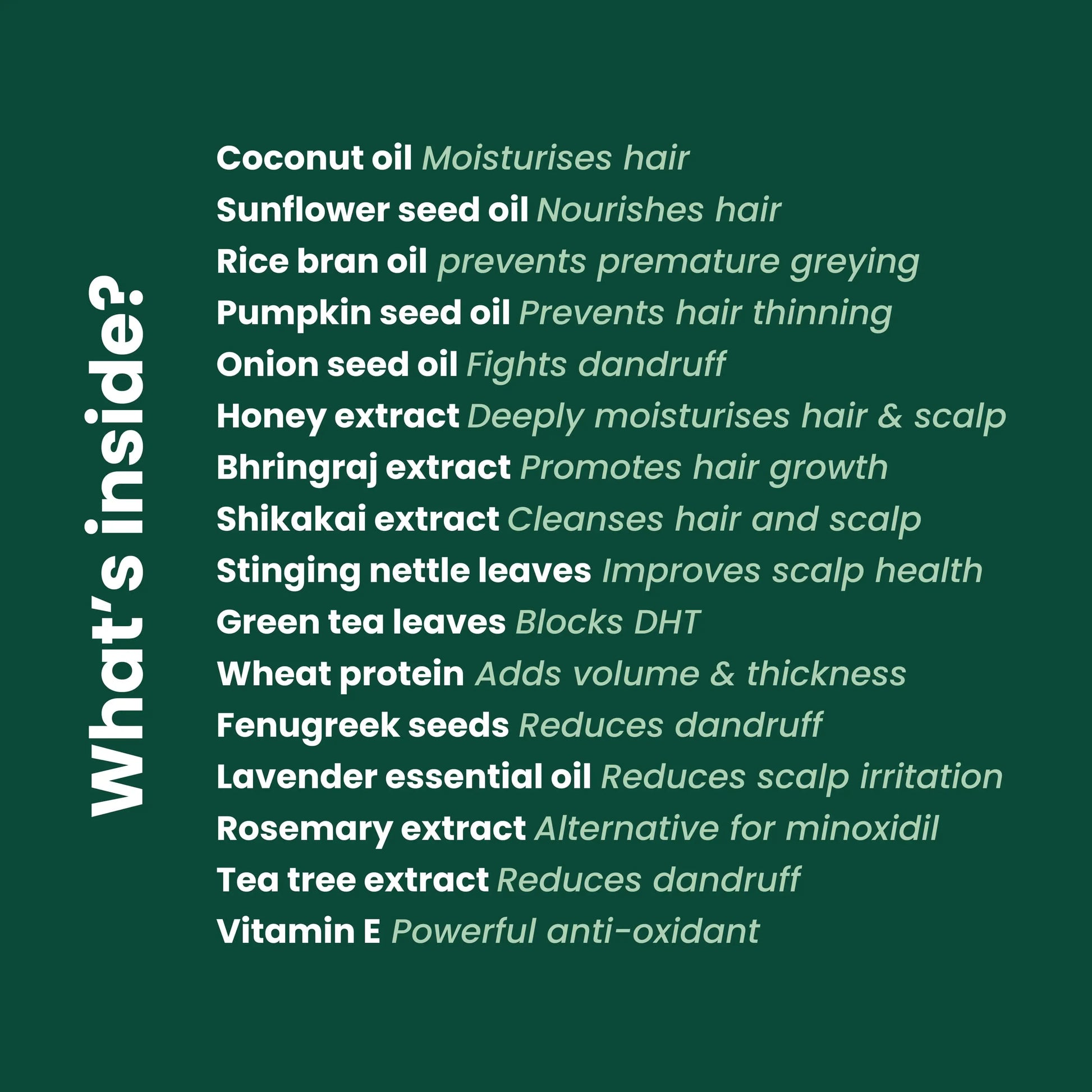 all ingredients of hair elixir